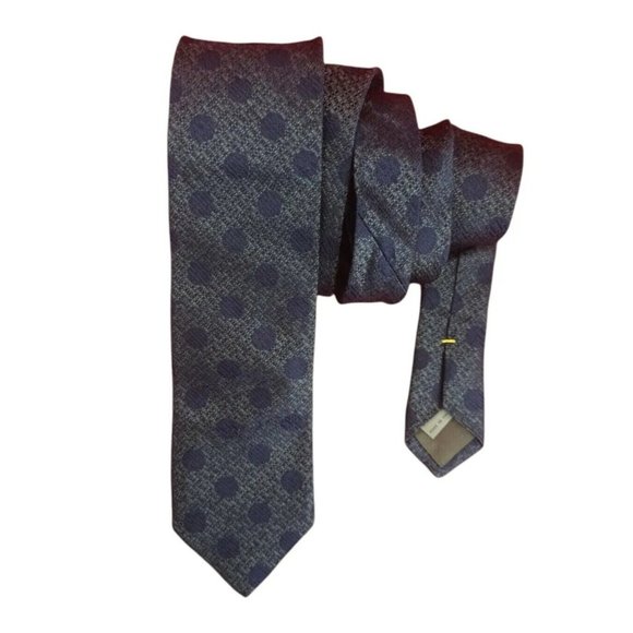 CANALI 1934 Current Gray Polka Dot Silk Tie ITALY 58